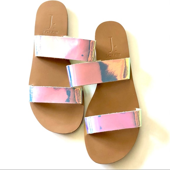 J. Crew Shoes - J.Crew iridescent slides sandals